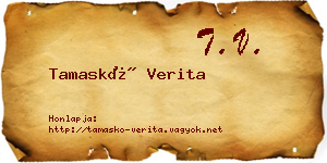 Tamaskó Verita névjegykártya